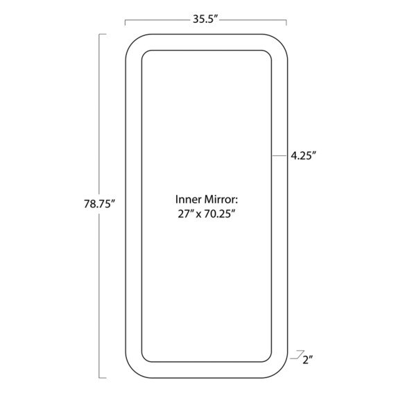 Beretta Leather Mirror (Modern Black) Line Drawing